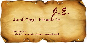 Jurányi Elemér névjegykártya